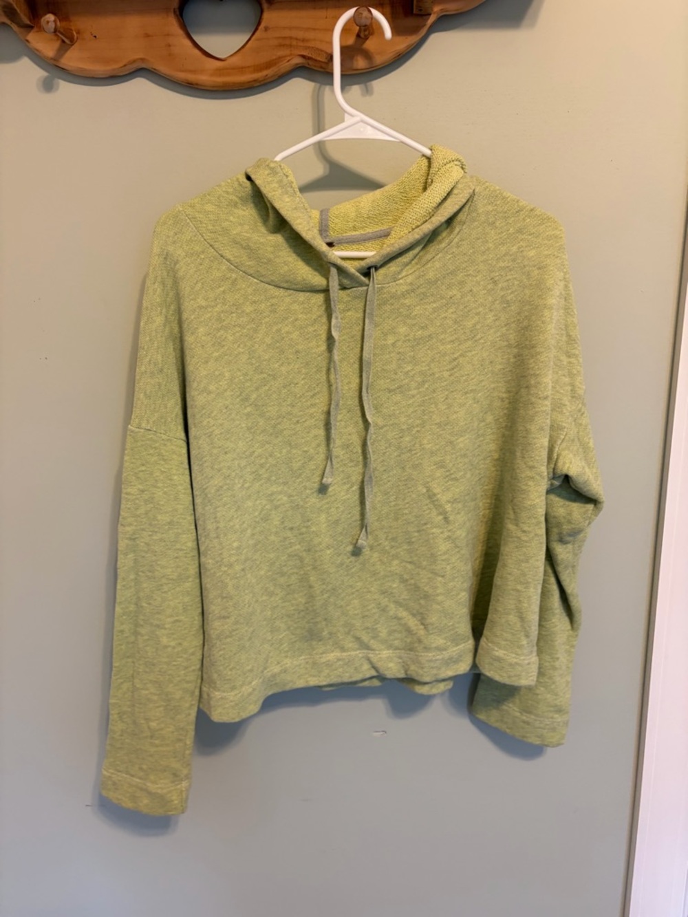 Free People Light Green Hoodie Sweatshirt